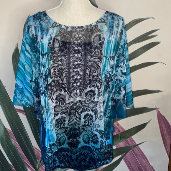 Style & Co Layered Capelet Top with Attached Cami NWT - Picture 1 of 8